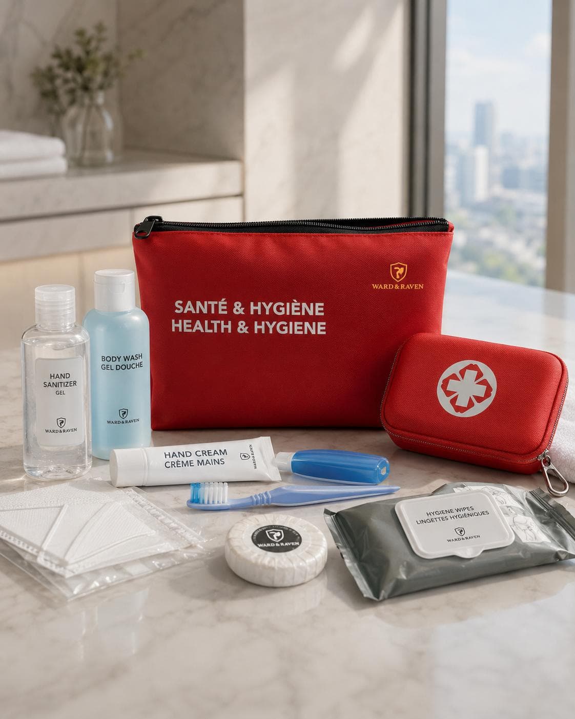 Pod santé et hygiène Ward & Raven avec produits de premiers soins